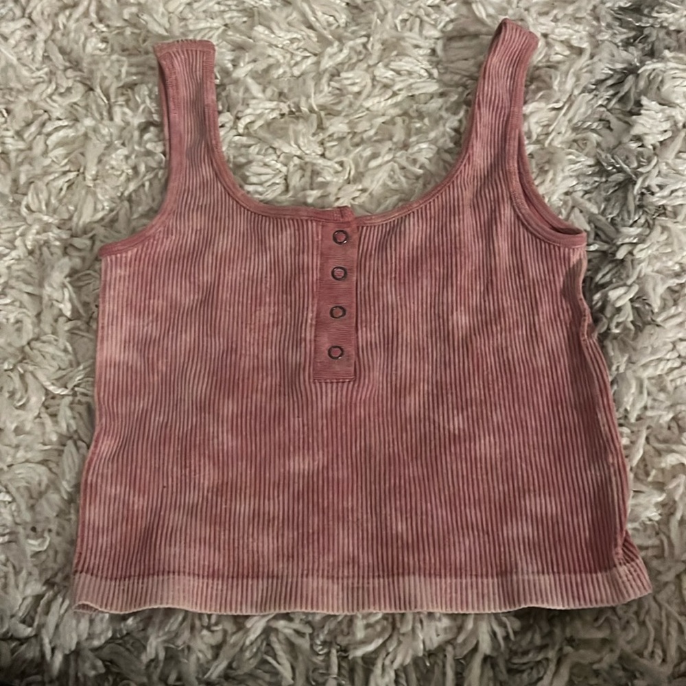 Aeropostale Red button down tank top